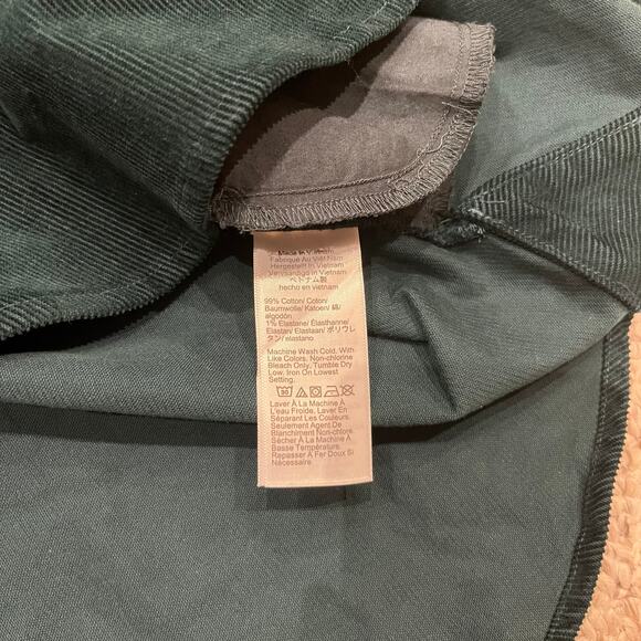 J Crew Button Front Corduroy Shirt Jacket Green Sz L Preppy Casual Shacket - Picture 6 of 7